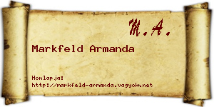 Markfeld Armanda névjegykártya